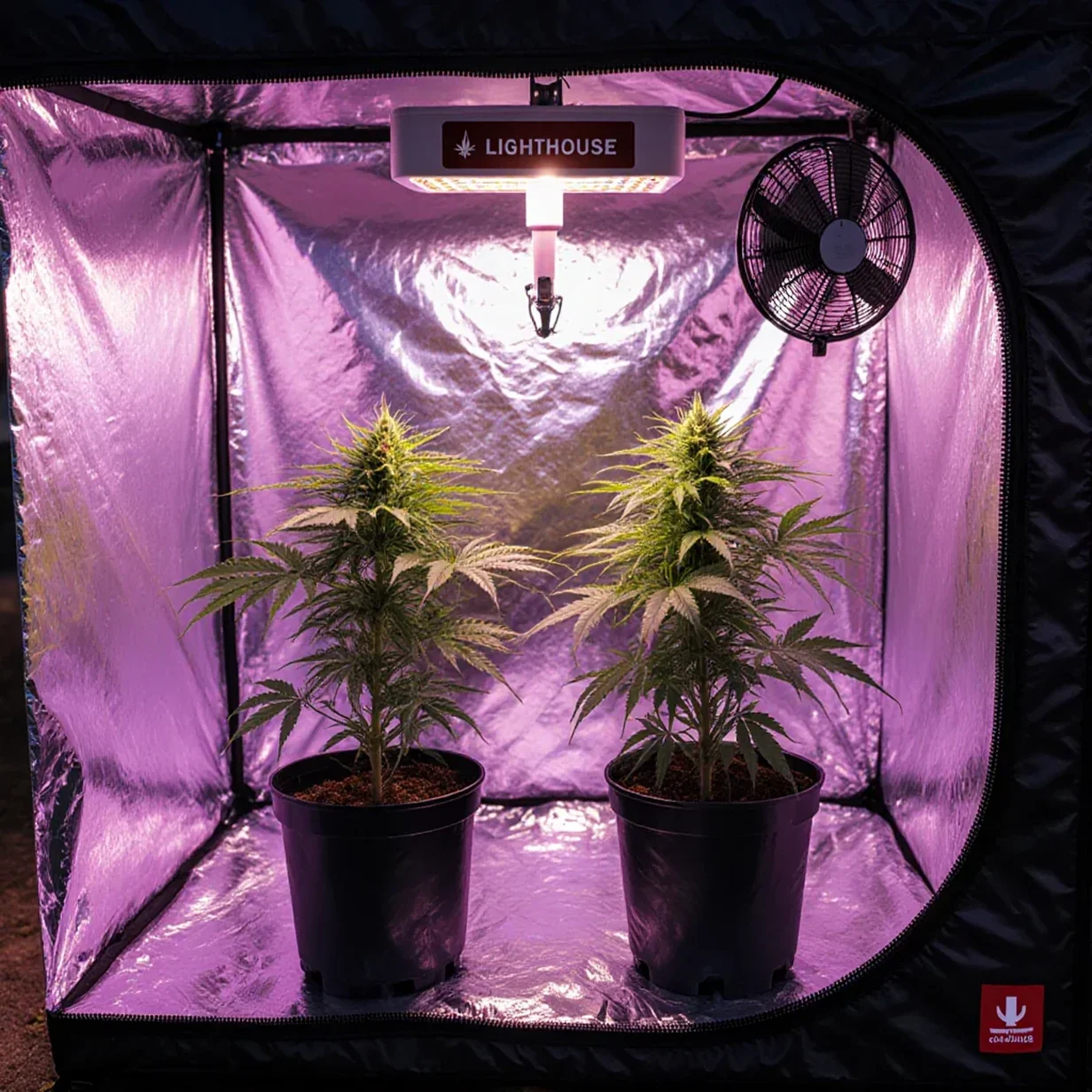 A first-time indoor autoflower grow in a small tent — showing the compact, beginner-friendly setup that the best autoflower strains for beginners thrive in