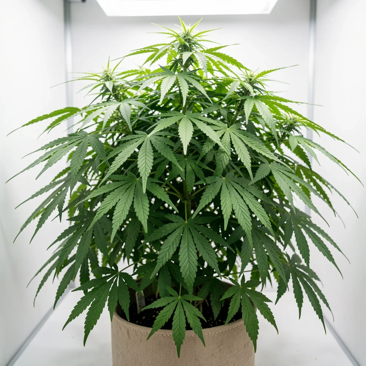 A bushy cannabis mother plant kept in vegetative growth for taking clones