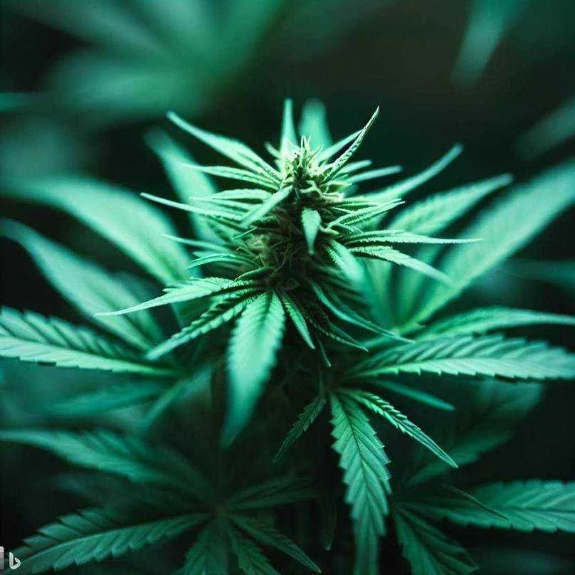Cannabis plant in vegetative growth stage