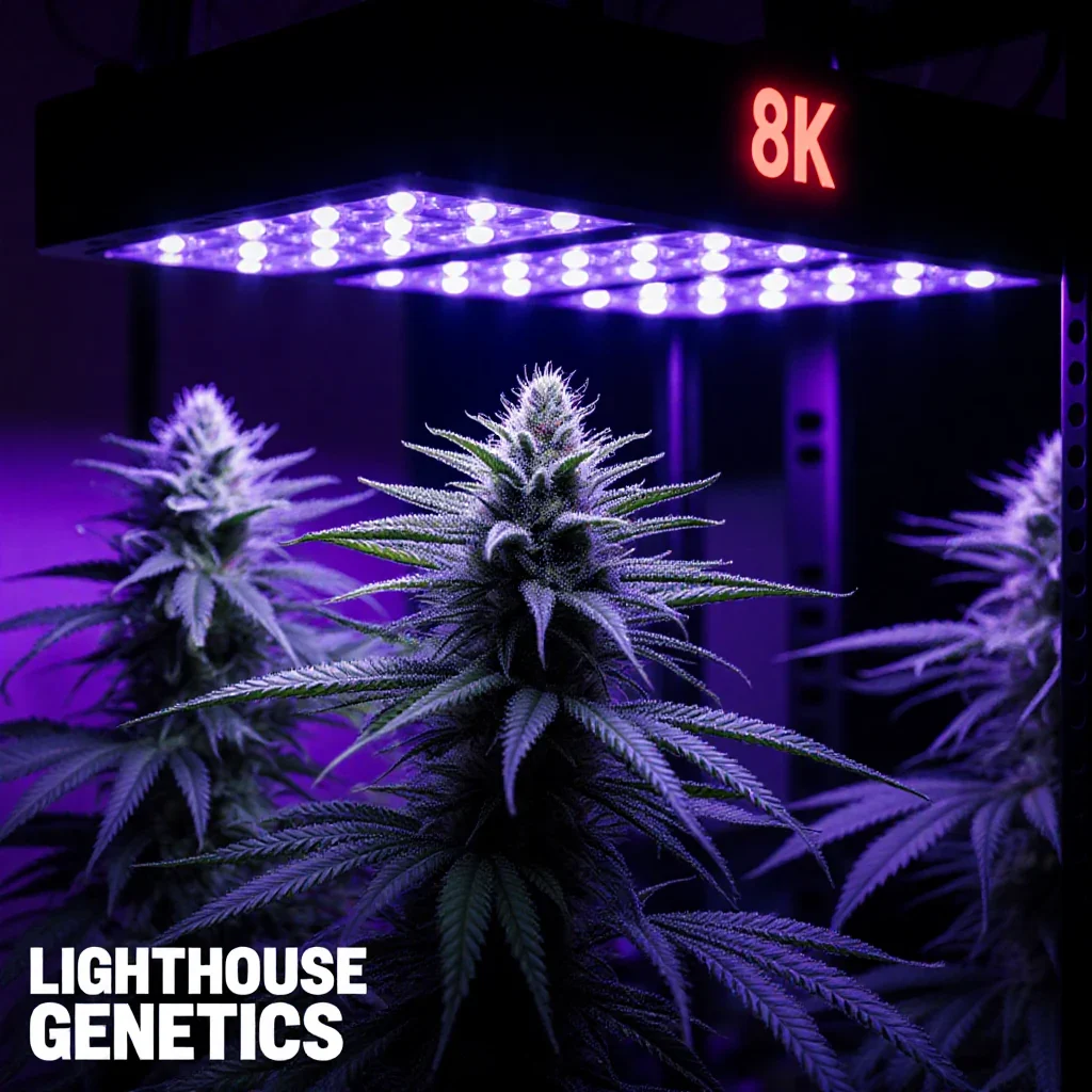 Does UV light increase THC — cannabis plants in flower under purple UV grow lights